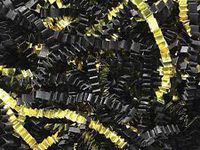 Buy All Store U Choose Size! Black & Metallic Gold Gift Basket Shred Crinkle Paper Filler (6 Oz Bag)