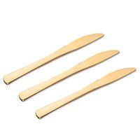 OLT -Tableware Disposable Plastic Gold Colour Cutlery, Knife, fork, spoon, Suitable for birthday parties, banquets, takeaway, a pack of 50 (Size : Knife)