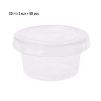 KUKALE Disposable Cups 50Pcs Set Of 30ml/1 oz Sauce Pot Container Jello Shot Cup Slime Storage With Lid For Ketchup