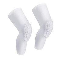 NANOOER 2 Packs Basketball Knee Pads, 【Upgrade Version 】 Compression Leg Sleeve Crashproof Protective Gear for Volleyball, Football, Contact Sports (One Pair) (White, XL)