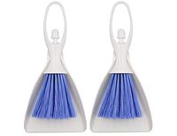 LBY 2 Sets Hand Broom and Dustpan Set, Mini Dustpan Brush Nesting Tiny Cleanning Whisk Broom, Hand Broom with Ergonomic Grip Handle, for Desk, Keyboard, Car Cleaner Tools Set 2 in 1