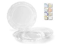 " OCCASIONS" 120 Plates Pack, Disposable Wedding Party Plastic Plates (7.5'' Appetizer/Dessert Plate, Portofino Clear)