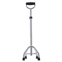 HXZXH Adjustable Big Quad Cane Lightweight Walking Canes Walking Stick for Men and Women Hand Crutch with Ring Handle Crutches with LED Light Fashionable Sturdy Stable Silver