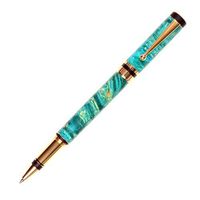 Elite Rollerball Pen - 24kt Gold - Turquoise Box Elder