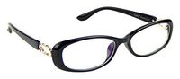 Cyxus Blue Light Filter Oval Black Glasses, Anti Eyestrain Headache Reading Eyewear