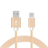 FidgetFidget Data Fast Charger Charging Cable Cord for Phone Braided Rope USB 3.1 Type-C Gold