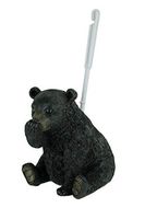 DeLeon Collections Funny Stinky Black Bear Toilet Bowl Cleaner Brush & Holder Set