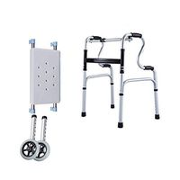 Rolling Walkers Walker Elderly Help Can Sit Light Folding Walker Non-Slip Aluminum Alloy Anti-Slip Four-Foot Cane Walker (Color : Silver, Size : 626095cm)