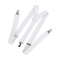 YIDEA Adjustable Straps Unisex Pants Fully Elastic Y-back Suspender Belt Braces (white)