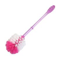 uxcell Closestool Cleaning Tool Scrubbing Brush White Fuchsia