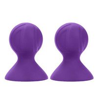 QHYAH Vacuum Nipple Enhancer Silicone Nipple Stimulator Massager Vacuum Breast Pump Stimulator Nipple Sucker Breast Massager 1 Pair,Purple,L