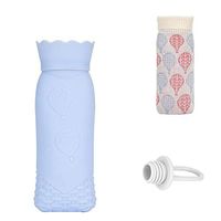 Microwave Heating Bottle Environmental Silicone Transparent Hot Water Bag with Knit Cover, Hot & Cold Therapies - Gift for Birthday, Christmas, Valentine's Day, Gift Exchange Party