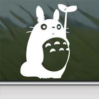Totoro Leaf - Studio Ghibli - Vinyl - 5" tall (color: WHITE) decal laptop tablet skateboard car windows sticke