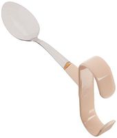 Sammons Preston Vertical Palm Self-Handle Soup Spoon, Assistive Deep Spoon with 90º Angle Handle