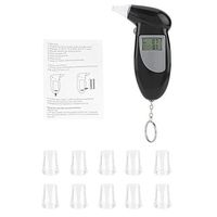 Digital LCD Screen Breath Tester, Portable Keychain Breath Analyzer,Volume Measurement Device(With 10 breathing nozzles)