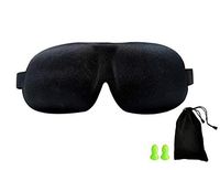 Sleep Mask,Eye Mask for Sleeping,Upgraded 3D Contoured Sleep Mask and Blindfold for Women Men,Blackout Eye Cover Eyeshade for Sleeping with Earplug and Travel Pouch (Black) by Ztrio