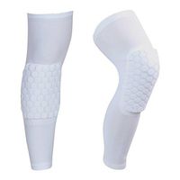 Masall 1 Pair Knee Pads Crashproof Sports Knee Protective Pad Support Guard Kids Adult Basketball Protective Compression Leg Knee Brace Support (M-Long, White)