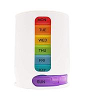 PuTwo Pill Box 7 Days Stackable Pill Tower Weekly Portable with Large Capacity Medicine Organizer BPA Free Travel Medicine Box Detachable for Vitamin Fish Oil Aspirin Supplement Medication - Rainbow