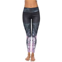 CCatyam Yoga Pants for Women, Trouser Print Fitness High Waist Tight Sports Gym Sexy Bottom Fashion Black