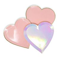 Just Artifacts 24pcs Assorted Heart Shaped 7-Inch Party Paper Plates - Decorative Tableware for Birthday Parties, Baby Showers, Grad Parties, Weddings, and Life Celebrations!