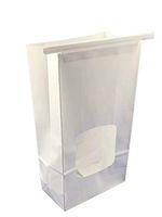 NEWPAK Bakery Kraft Paper Tin Tie Bags with Window Tan or White 6 x 2 3/4 x 9 1/2 250pcs (White)