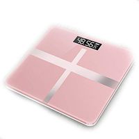Bathroom Floor Body Scale Glass Electronic Scales USB Charging LCD Display Body Weighing Home Digital Weight Scale,Battery Cross Pink