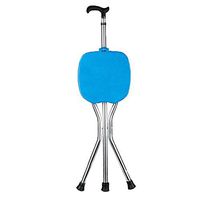 XIHAA Walking Stick Elderly Stool, Folding Walker Stick Old Man Cane Chair Stool Multi-Function Walking Stick Chair,Blue