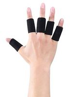 Kylin Express 10PCS Sports Elastic Finger Sleeve Protector Brace Support Basketball - Black