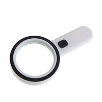 30x Handheld Magnifier Illuminated Reading Magnifying Glass Lens Jewelry Loupe Ideal for Reading, Crafts, Hobby, Black and White Stitching