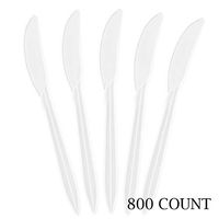 Plasticpro Cutlery 800 Mediumweight White Disposable Plastic Knives