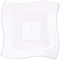 Fineline Settings 10-Piece Wavetrends Square-Wave China-Like Bowls, 5-Ounce, Clear