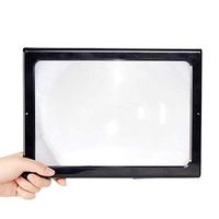 Magnifying Glass Desktop with LED Lights for The Elderly Reading Magnifying Glass 3X Chest Hanging Rectangular Large Lens Foldable, Black