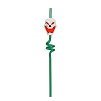 TRIXES Green Skull Spiral Drinking Straw - Flashing and Screaming - for Halloween Parties and Themed Events