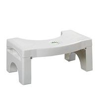 DULPLAY Foldable Bathroom Toilet Stool, Squatting Stool Anti Constipation Anti-Slip Stackable Fits All Toilets-White 40x25x17.5cm(16x10x7inch)