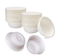 Sohapy 100Pcs 17 Oz Disposable Biodegradable Bowl Eco-Friendly Party Paper Bowls Dessert fruit Soup Bowls Containers Condiment Serving Bowl for Parties Wedding