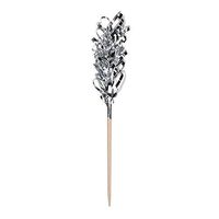 Hoffmaster 600160 Simply Baked Frill Appetizer Toothpick, 4" Long, Silver Metallic On Natural Wood Pick (Pack of 500)