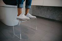 Squatty Toilet Step Squat Stool. This PROPPR Clear Squatting Stool is Modern and Discreet. Easy to Clean and Hygienic, Blends Seamlessly Into Any Bathroom.