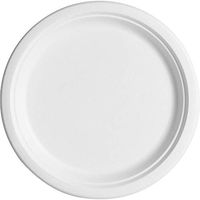 Eco-Products Sugarcane Fiber Plates, 10", White, Pack of 50