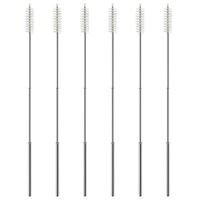 Angole 6 Pack Reusable Metal Straws Cleaning Brushes Collapsible Stainless Steel Straws Cleaning Brushes 9 Inch Portable Telescopic Travel Drinking Straws Cleaning Brushes