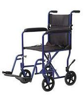 Lightweight Aluminum Transport Chair Blue 17" or 19" Seat (19" Seat)