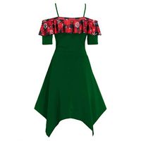 Jocund Women Casual Dress Plus Size Leopard Printing V-Neck Long Sleeve Ruffles Bandage Sexy Skirt