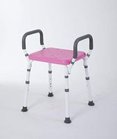 Premium Shower Bench with Arms (Pink)