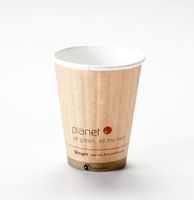 8 Oz. Biodegradable Hot Drink Cup PLA Lined Built-in Heat Sleeve (Pack of 50)