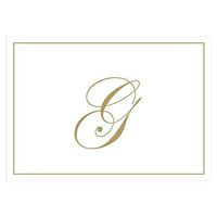 Caspari Gold Embossed Initials Boxed Note Cards in Letter G, 16 Cards & Envelopes
