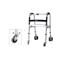 SNMBDB Aluminum Alloy Walker Folding Walking Aid with Bath Stool and Wheels for Elderly