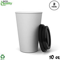 2 Pack of 50 ct - White Hot Drink Paper Cups 10 oz with Black Dome Lids - Disposable Coffee Cups, Recyclable, Compostable, Office, Breakrooms, Restaurants, Coffee Shops, Tea Shops, Latte, Chai