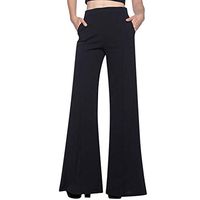 CCatyam Wide Leg Pants for Women, Yoga Trousers Plus Size High Waist Solid Loose Fashion Black