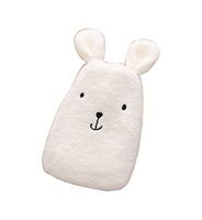 Beige Cute Hot Water Bottle with Comfortable Flannel Cover Portable, 22 * 15cm