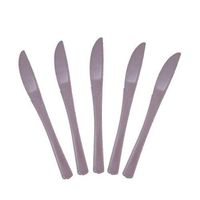 Cutdek Knives Plastic Forks Spoons Knives 50ct Party Catering Picnic Disposable New! (Counts: 50, Colors: Silver)