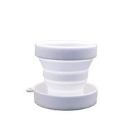 SPEQUIX Collapsible Silicone Cup with Lid Menstrual Cup Holder Foldable Sterilizing Storage Container Foldable Travel Cup for Outdoors (White)